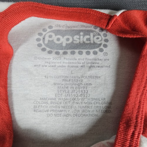 Camiseta corta FIRECRACKER blanca roja marca POPSICLE. Talla L - Imagen 3 de 6