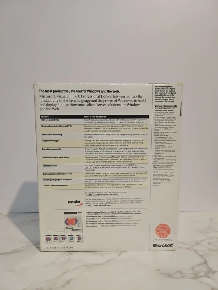 Microsoft Visual J++ 6.0 Professional Edition New Sealed - Image 2 of 4