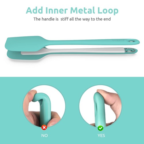 14in Extra Long Silicone Spatula: 480ºF Heat Resistant Flexible Baking Mixer ... - Picture 9 of 9