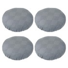  Stool Covers Round, 4 Pcs Elastic Bar Stool Covers Washable 14"-18" Dark Grey