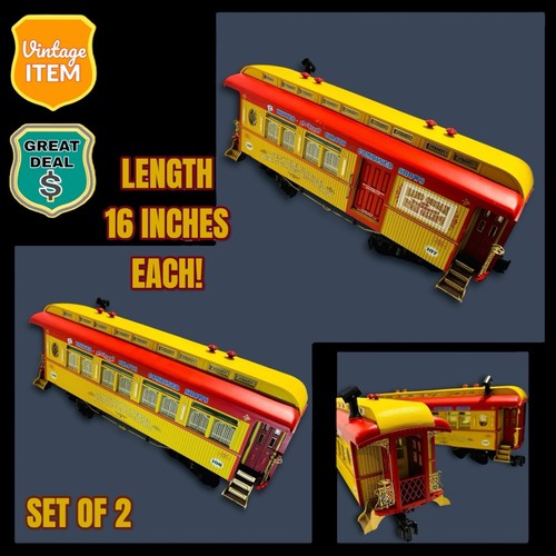 Vintage Aristo Craft G Scale United American Circus 16" Train Cars. Set of 2!