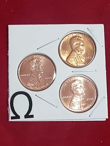 1958 2008 2025 Omega Lincoln Cent Penny