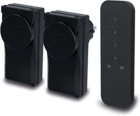 Funkfernschalterset Mit Selbstlernfunktion, Funksteckdosen Set, 2 Steckdosen +