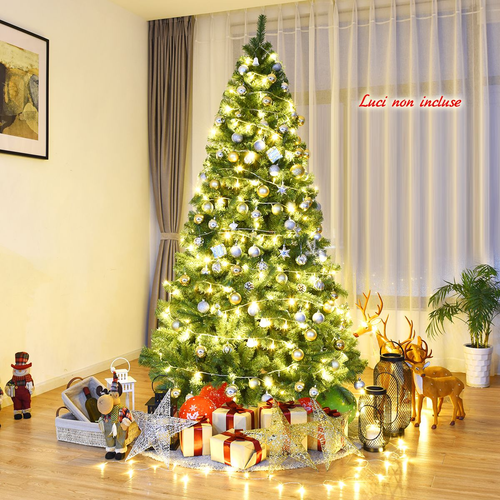 Albero Di Natale Con Aghi in PVC Struttura Con Cerniere Base Di Metallo, Albero - Foto 6 di 12