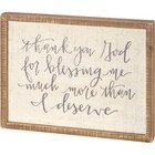 Primitives by Kathy 38493 Inset Hand-Lettered Box Sign, 18" x 14", Thank You ...