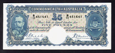 Australia R-44b. (1933)  Five Pounds - Riddle/Sheehan.. KGV Portrait.. gVF