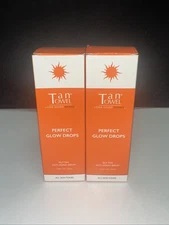 NEW-LOT OF 2--Tan Towel Perfect Glow Drops Self Tan Anti-Aging Serum  1.69oz