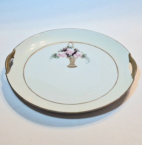 Antique KPM Germany Handpainted Gold Handled Porcelain Plate Floral Rose Bouquet - Picture 5 of 13