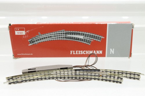 N Fleischmann 9169 Bogenweiche rechts elektrisch Gleis Weiche OVP N92