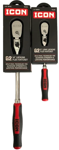 ICON (70446 & 70451) 3/8" & 1/4" Drive, G2 Locking Flex Head Ratchets (FREE S&H) video thumbnail