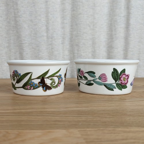 Portmeirion Ramekin Paar Botanischer Garten Vergissmeinnicht Rhododendron Schmetterling - Bild 6 von 7