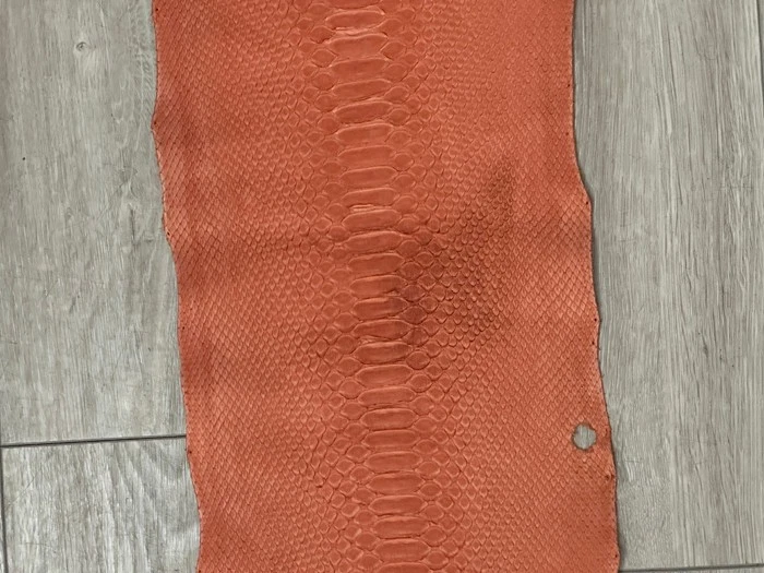 Grande Naranja Pitón Nubuck Cuero Genuino Piel de Serpiente Piel Real Piel de Serpiente Gamuza 30 Foto 3 de 4