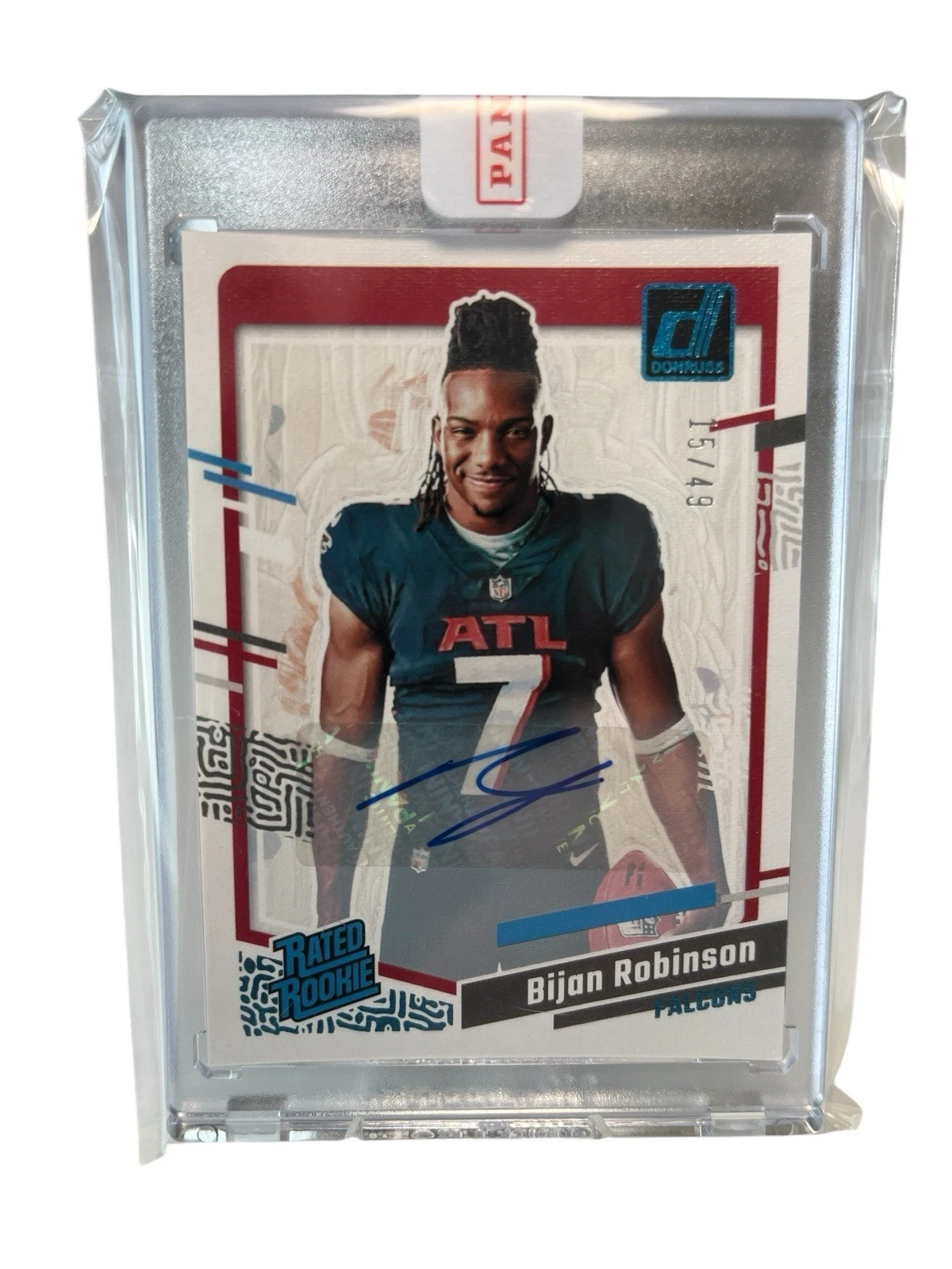2023 Panini Donruss Football Bijan Robinson FALCONS #4 RC Portrait Auto /49