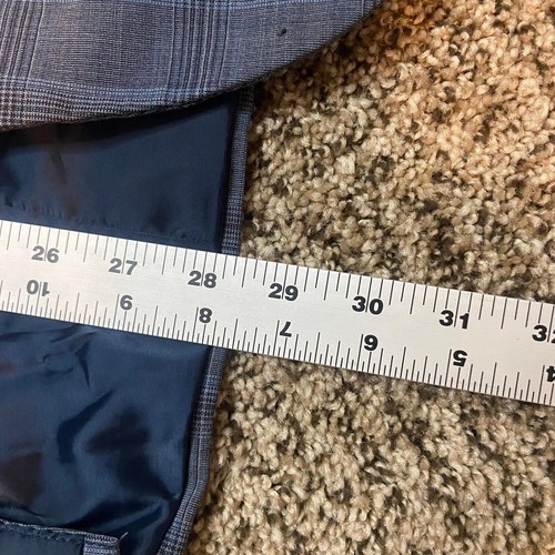 Calvin Klein Hombres 38R Azul Cuadros Extremo Calce Ajustado Dos Botones Lana Chaqueta Deportiva - Imagen 3 de 7