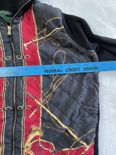 Ralph Lauren Seide Barock Luxus Wolle Rippstrick Jacke Größe 1X Reitsport - Bild 5 von 11