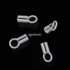 10 Sterling Silver Necklace / Bracelet Cord End For 2mm Leather Cord 97410