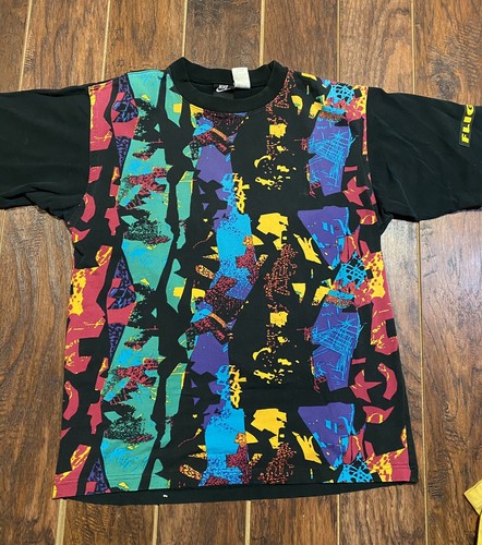 Vintage 90s Nike Flight Abstract Overprint T-Shirt
