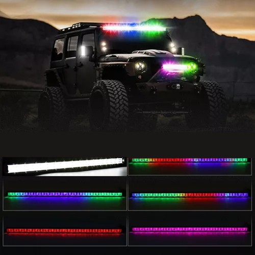 22/32/42/50inch RGB Single Row Slim Led Light Bar Driving Chasing for Truck ATV - Picture 4 of 24