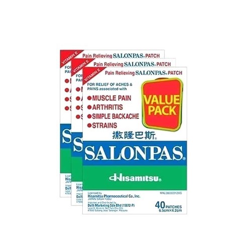 120 pcs SALONPAS Pain Relieving Patches - 40 Patches x 3 (6.5cm x 4.2cm) - Picture 3 of 3