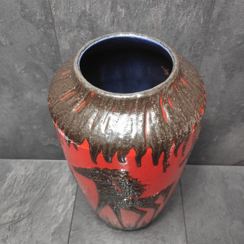 Scheurich 517 45 Keramik Vase Vintage 45cm Bodenvase Pferde Fat Lava Rot Schwarz - Picture 7 of 8