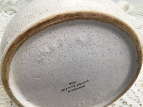 Sadler Teapot Mid Century Vintage Beige Hedgerow Pattern Orange Lid Stoneware - Picture 7 of 9