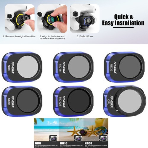 Per DJI mini 4 pro set filtri obiettivo ND8 ND16 ND32 ND64 ND128 CPL filtro fotocamera - Foto 2 di 9