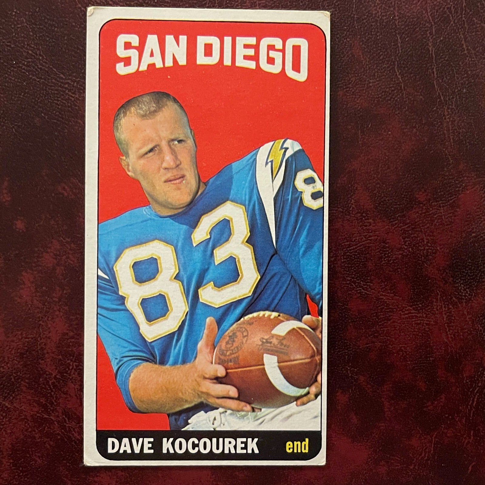 1965 Topps AFL Set DAVE KOCOUREK rare SP #163 SAN DIEGO CHARGERS - VG-EX
