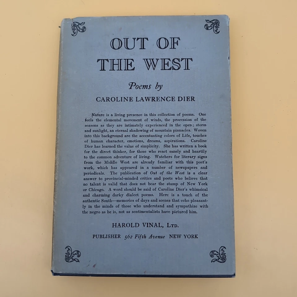 Out of the West - Caroline Lawrence Dier - Poetry 1st Ed. HCDJ *SIGNED PHOTO* - Image 3 of 4