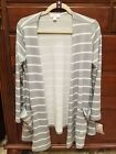LuLaRoe Caroline, Happy Hearts Club Hhc, Stripes Light Gray White Unicorn, Nwt
