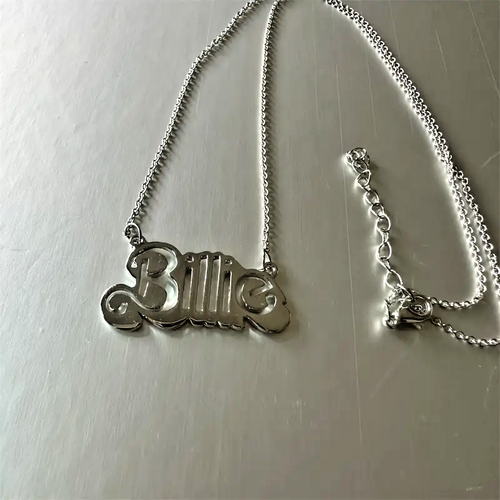 BILLIE EILISH x BARBIE Inspired Nameplate Necklace ☆ Rare Pendant! TOUR MERCH! - Picture 7 of 10