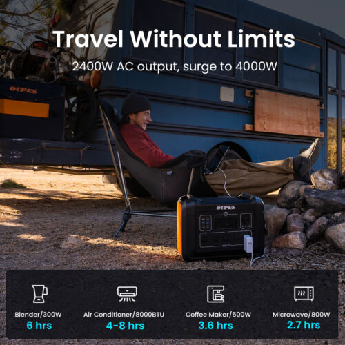 OUPES 2400w Portable Power Station 2400W/2232Wh Solar Generator Battery Camping - Picture 3 of 16
