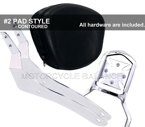 Passenger Chrome Backrest Pad Sissy Bar for 2006-up Suzuki Boulevard M109 M109R - Imagen 8 de 14