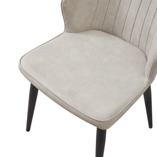 Set of 2 Dining Chairs Faux Leather Padded Metal Legs Easy Care Restaurant Chair - Picture 39 of 75