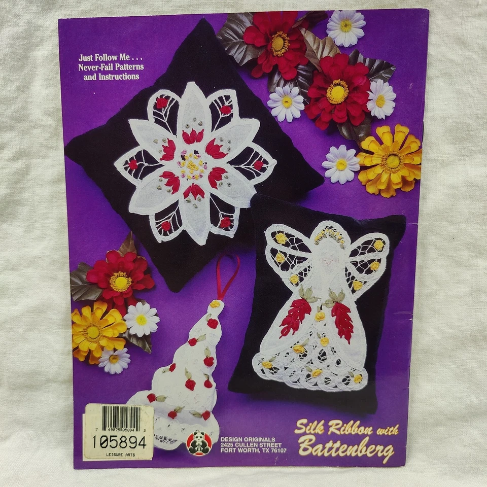 Cinta de seda con Battenberg de Phyllis Dobbs 1995 diseño de colección libro original 3112 Foto 2 de 4