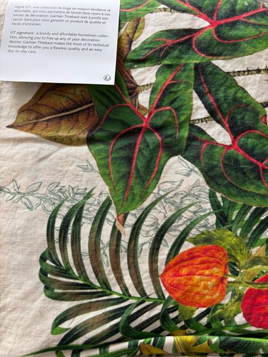 Garnier Thiebaut French printed Linen tablecloth-Vintage Garden - Picture 4 of 5
