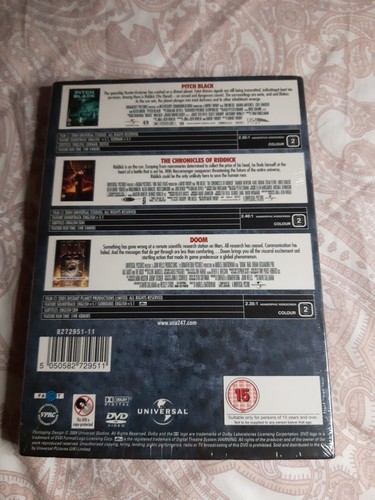 PITCH BLACK./ CHRONICLES OF RIDDICK./DOOM.3Dvd.Brand New,Sealed.Reg 2 UK - Picture 2 of 6