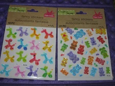 Lot Puffy Gummy Bear & Balloon animal 3d Stickers * unicorn Scrapbook food candy