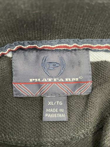 Authentic Phat Farm Polo Shirt Mens XL Short Sleeve Striped Logo Collared C448 - Picture 3 of 6
