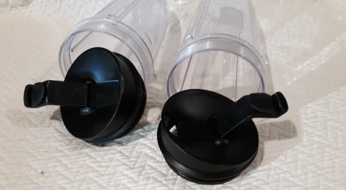 2 x Nutri Ninja Pro Pre-owned Cups (1)24 & (1)32 ounces With Lids Good Pre-owned - 第 5/15 張圖片