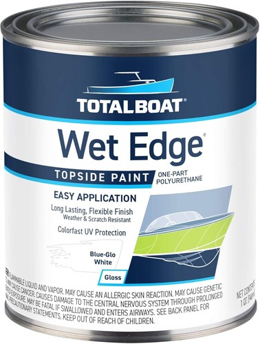 Durable Fade Resistant Polyurethane Paint in Blue-Glo White for Boats - 32 Oz - Picture 3 of 10