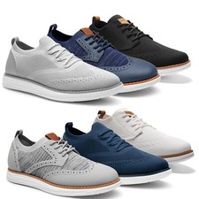 Bruno Marc Men's Mesh Oxfords Sneakers Dress Lace-Up Lightweight Walking Shoes