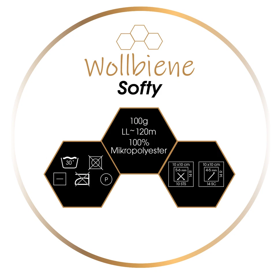 Wollbiene Softy super Bulky Chenillegarn, Kuschelweich 5x100g,Wolle Plüschtier - Bild 2 von 3