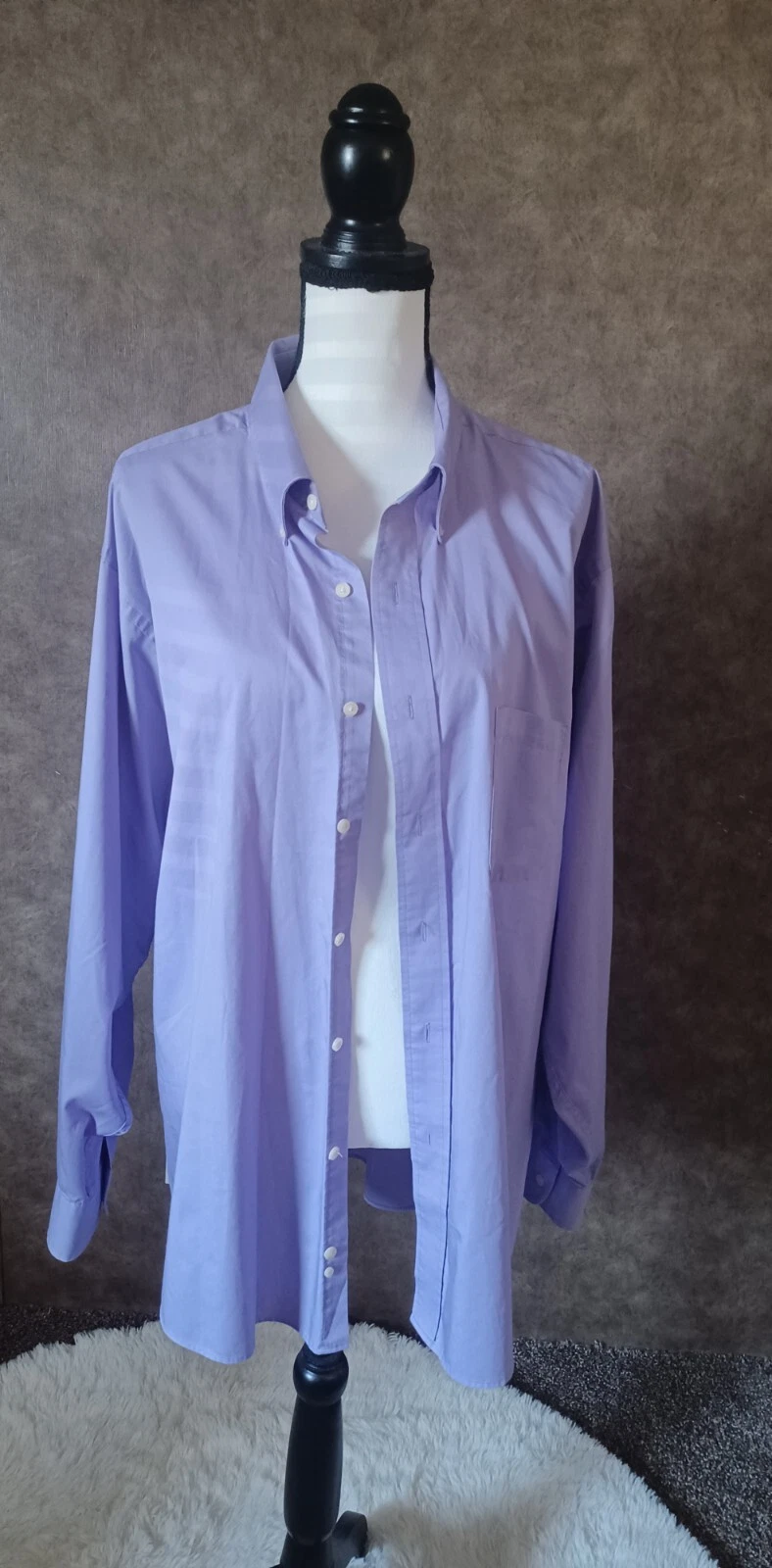 MENS UNISEX CHAPS EASY CARE SPRING PURPLE LONG SLEEVE BUTTON DOWN SHIRT XXL
