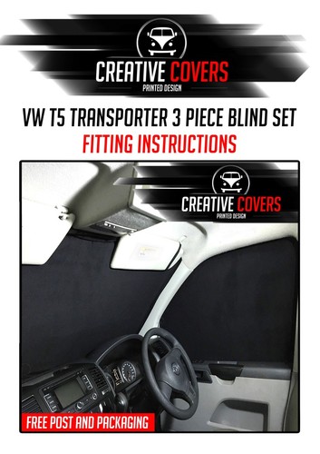 VW T5 T6 Transporter/Caravelle Interior Cab Blind Kit, Curtains ,Full Black Out - Picture 7 of 9