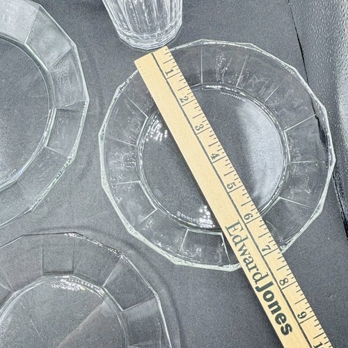 Vintage Bormioli Rocco Italy Set 4 Glass Dinner Plate Salad Plate Bowl Cup Mug - Picture 9 of 10