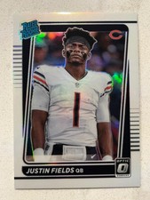 JUSTIN FIELDS Bears QB 2021 Donruss Optic HOLO VARIATION short print rookie card