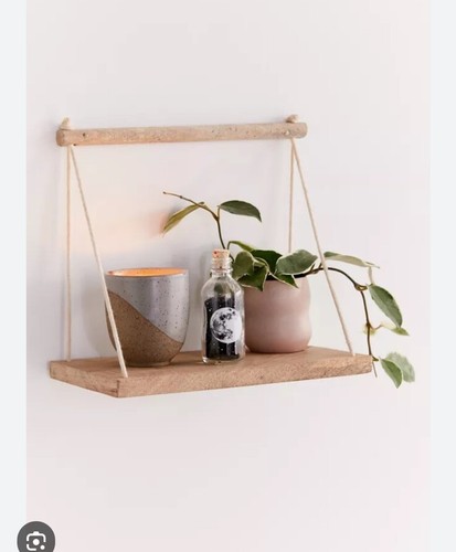 Urban Outfitters Asher Rope/ Wall Mount Shelf Set Of 2 - Picture 2 of 2
