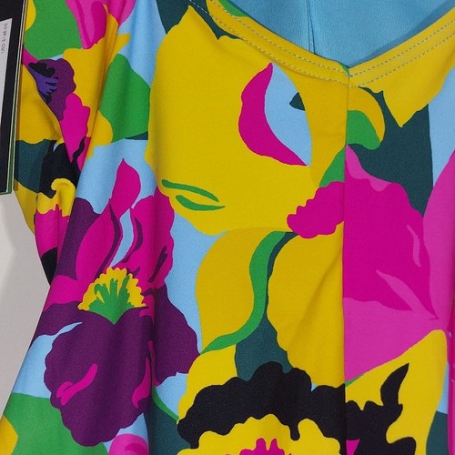 KATE SPADE Women's Orchid Bloom High Neck Rauched One Piece Swimsuit Size M NWT - Picture 9 of 16