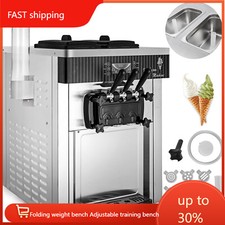 VEVOR 20-28L/H Soft Serve Ice Cream Machine Countertop Yogurt Maker 2200W Flavor