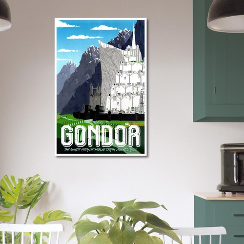 Viaggio a Gondor - Poster LOTR - Lo Hobbit - Stampa da viaggio - Foto 3 di 7